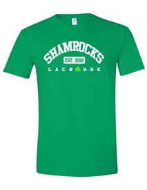 Anniversary Shamrocks Soft Style Cotton Green T-shirt  -  Order due by Friday, March 24, 2023